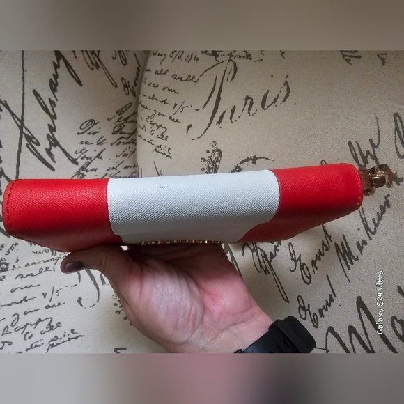 Michael Kors zip large wallet in orange/white - Picture 4 of 12